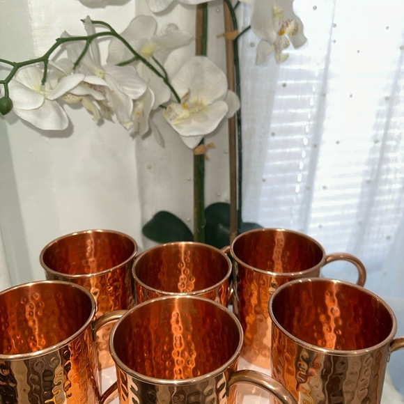 New without box Hammered Copper 100% solid copper Mugs 6 mugs total - Picture 8 of 13